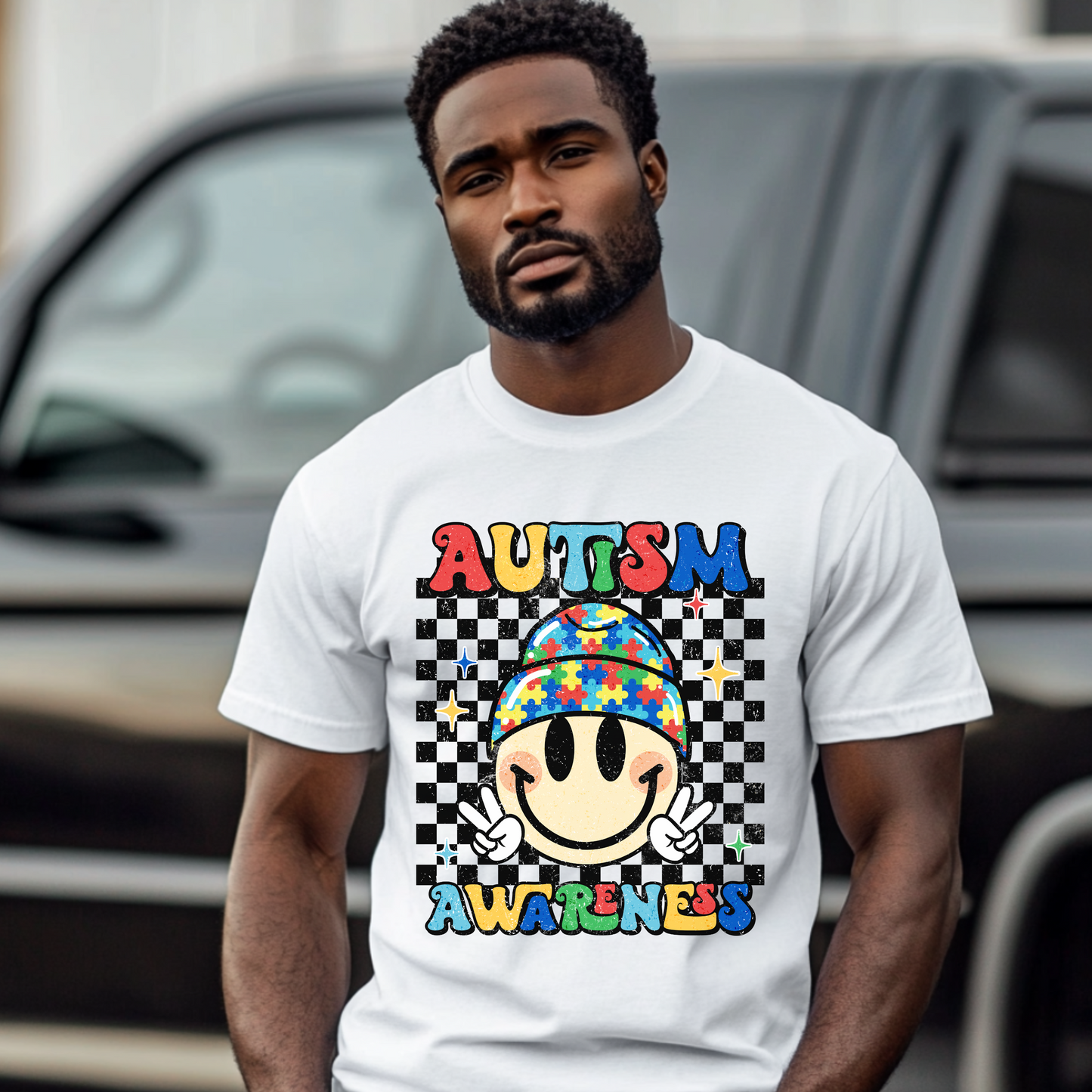 Autism Awareness Smiley Tee