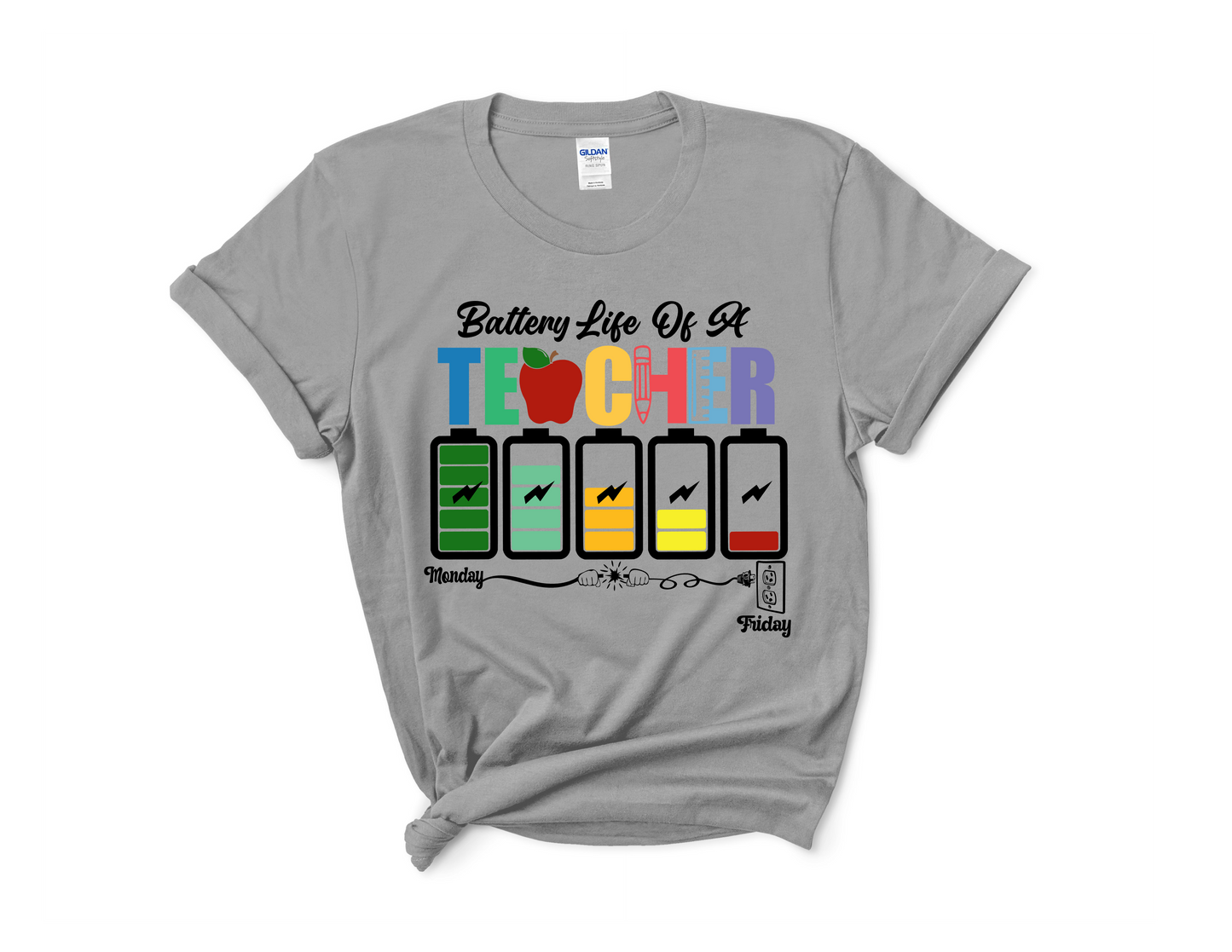 Battery Life of A Teacher Tee