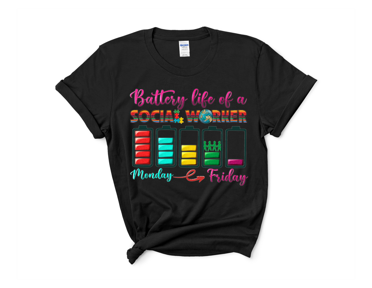 Battery Life Of A Social Worker Tee