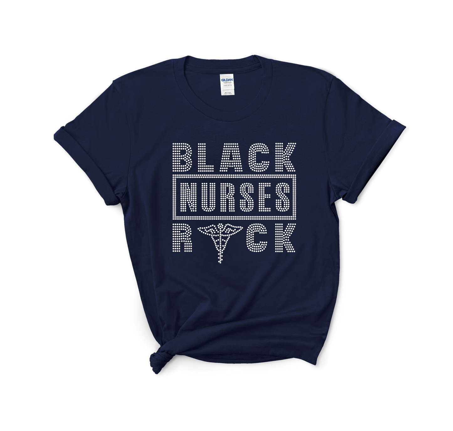Black Nurses Rock Rhinestone Tee