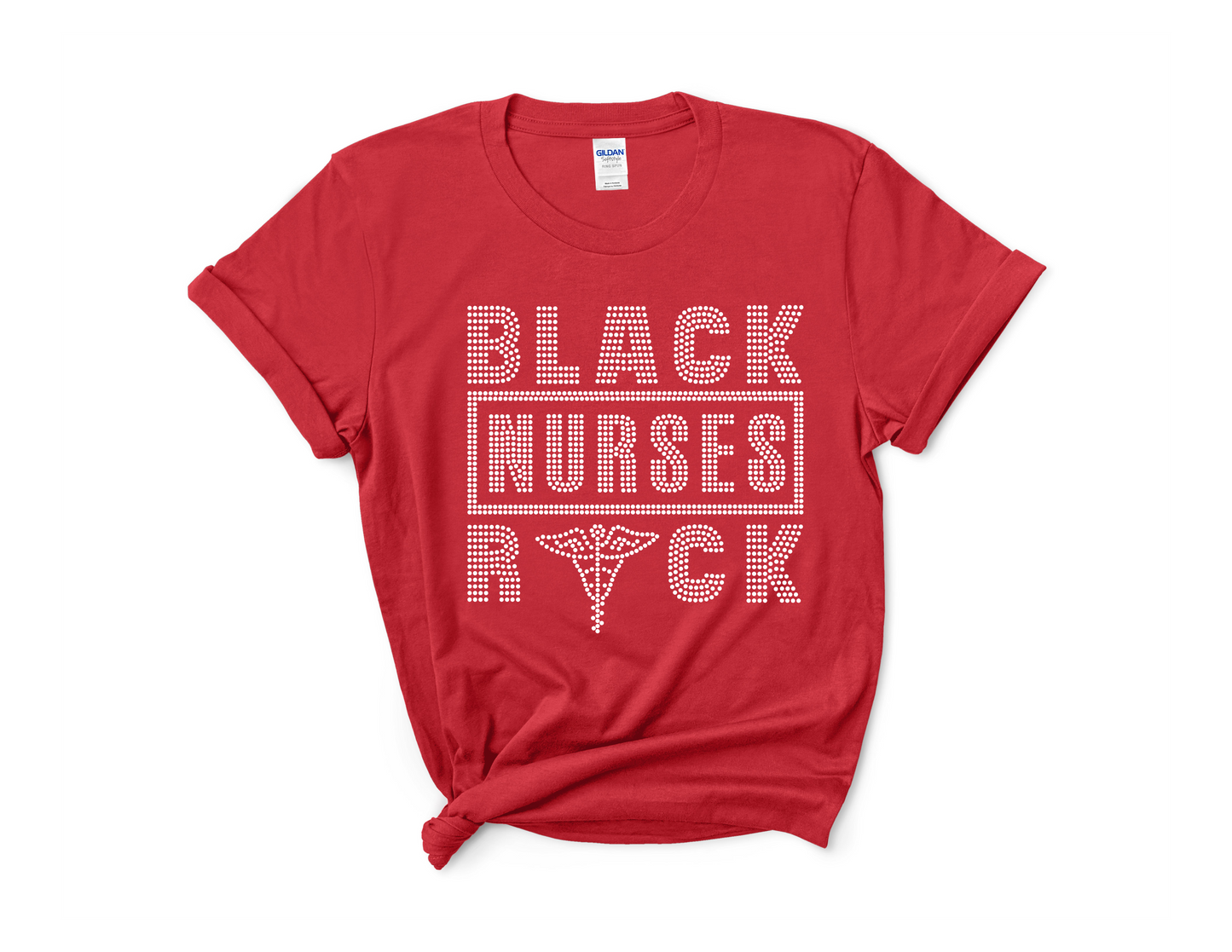 Black Nurses Rock Rhinestone Tee