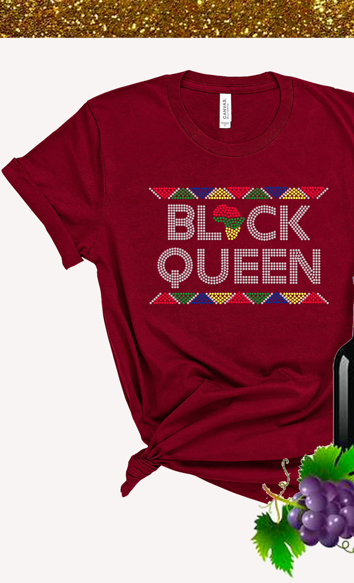 Black Queen Rhinestone Tee