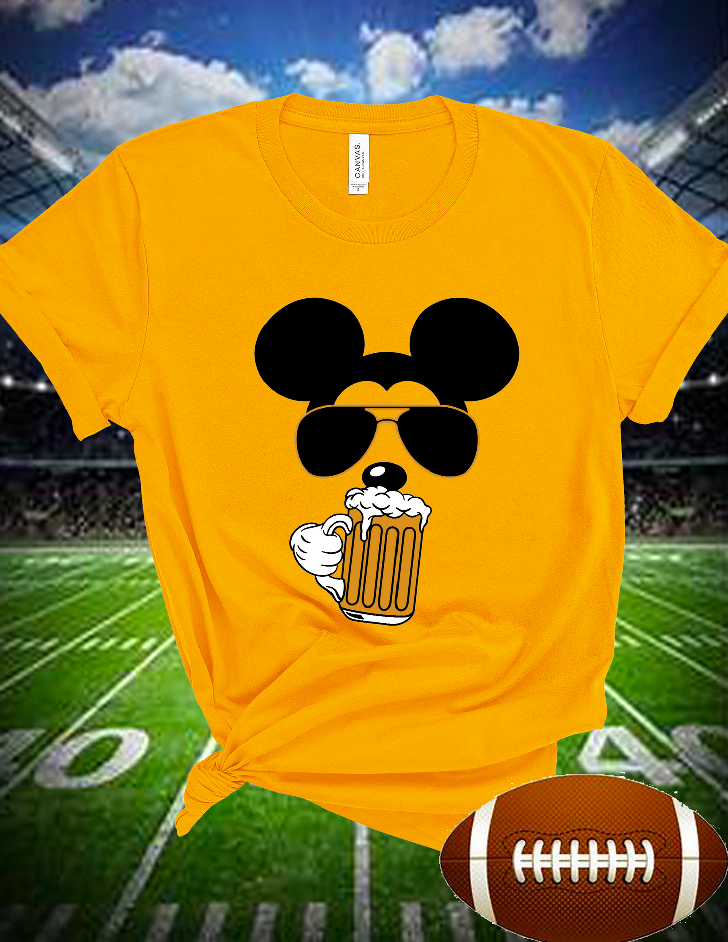 Mickey Drinking Beer Tee