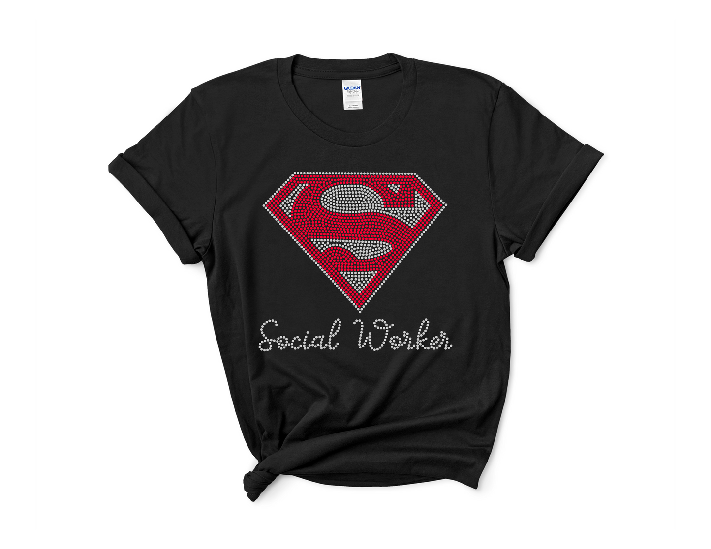 Super Social Worker Rhinestone Tee