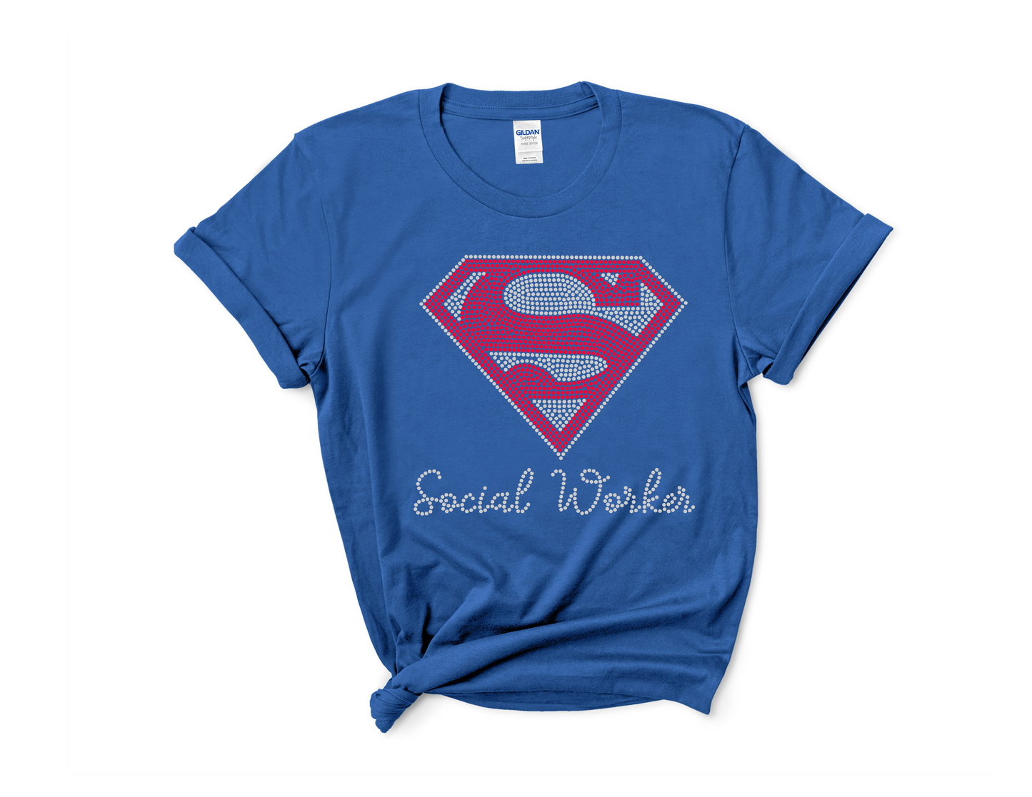 Super Social Worker Rhinestone Tee
