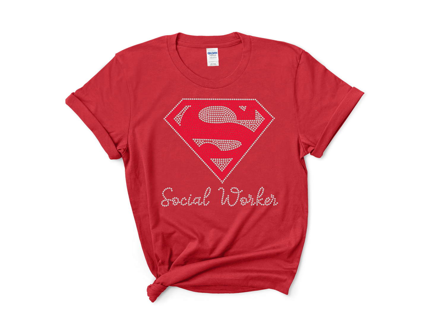 Super Social Worker Rhinestone Tee