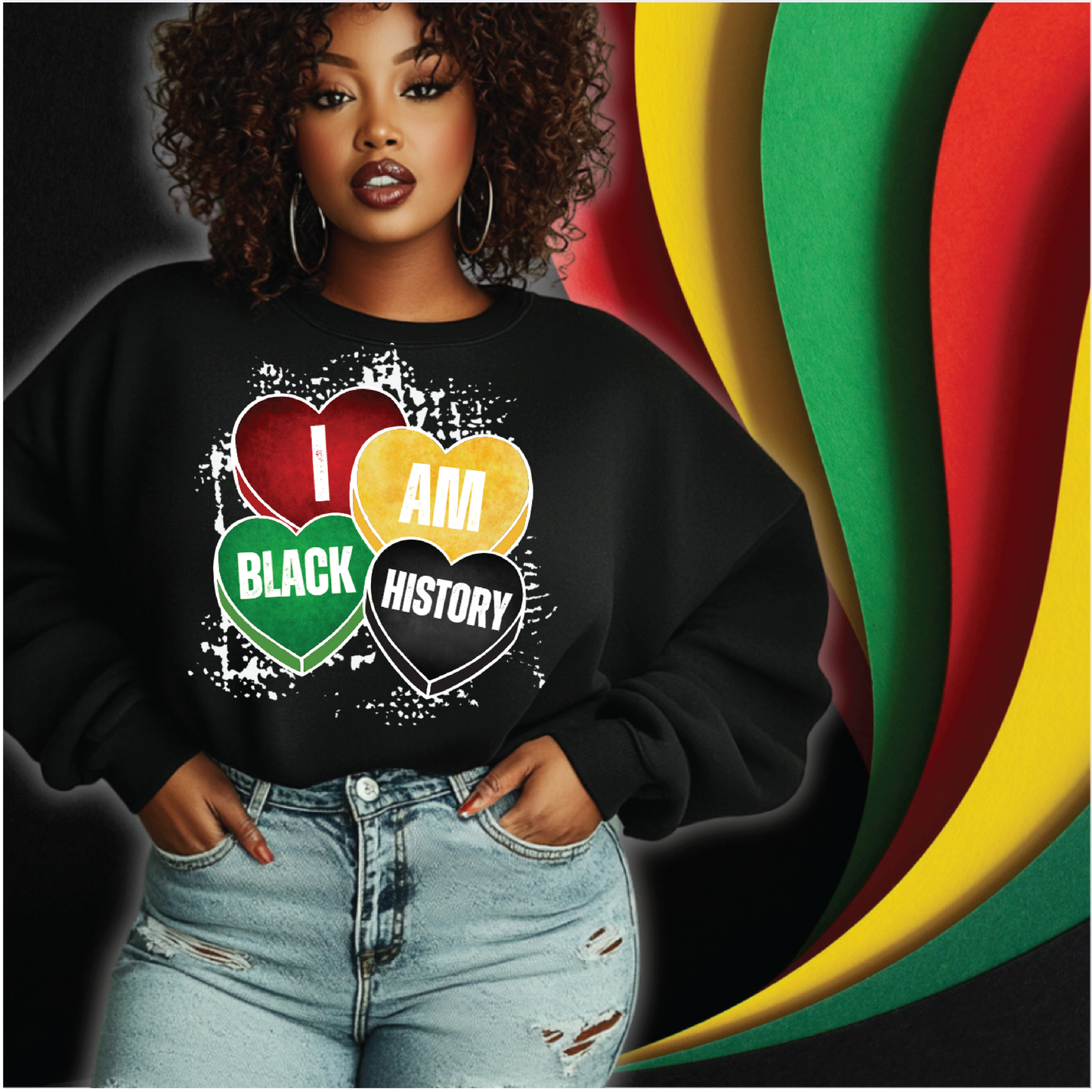 I Am Black History Hearts Tee