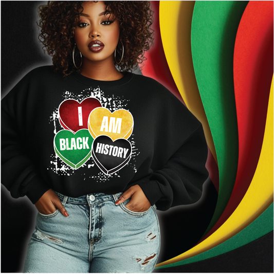 I Am Black History Hearts Tee