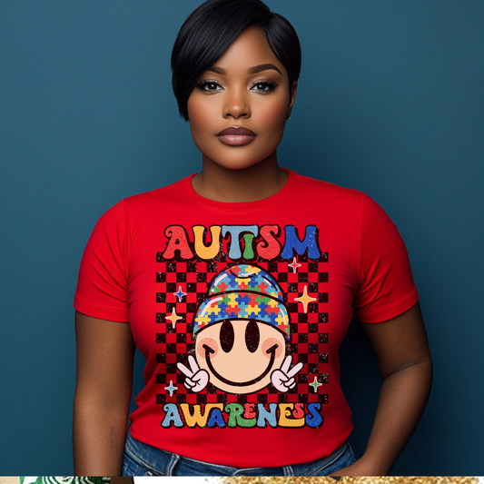 Autism Awareness Smiley Tee