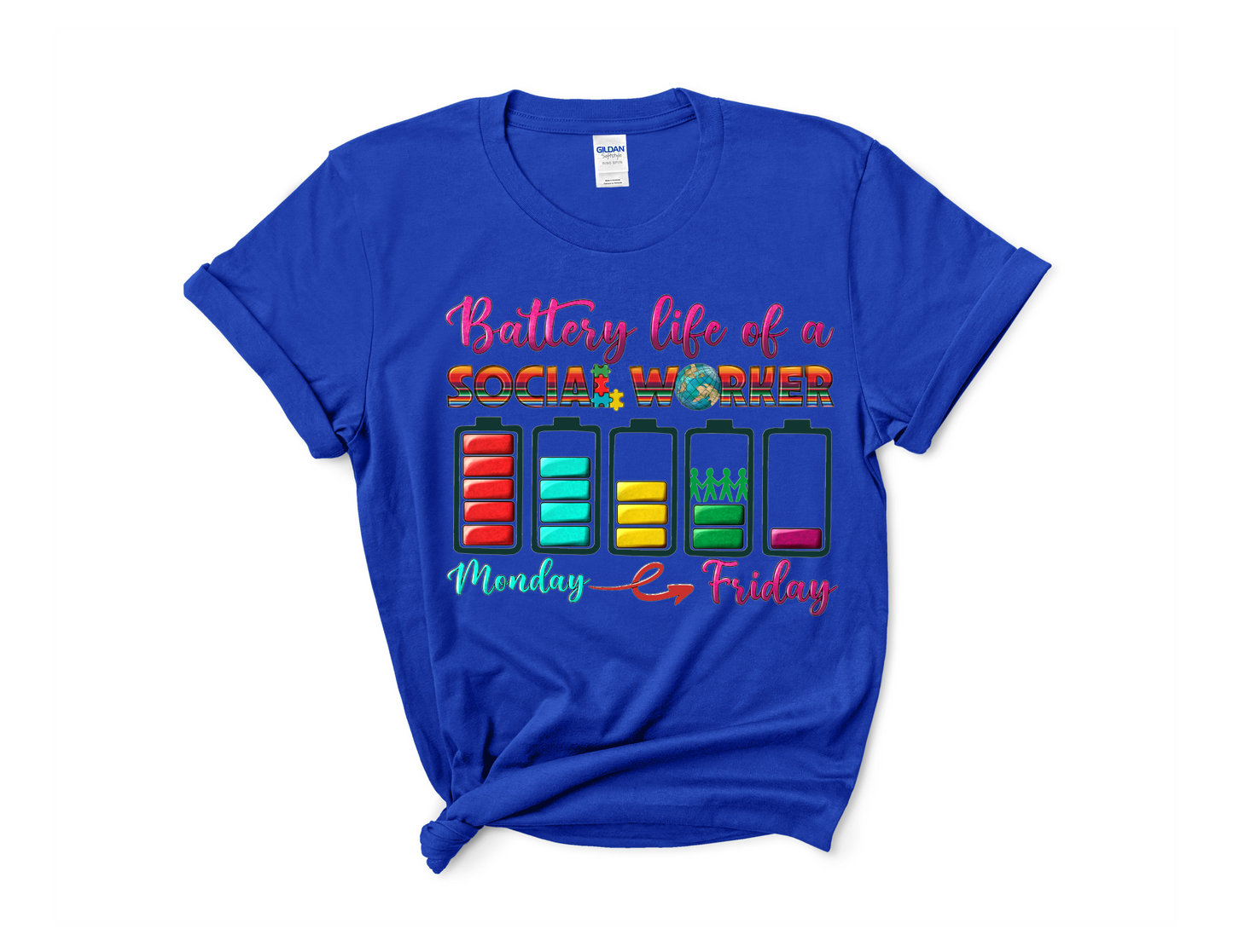 Battery Life Of A Social Worker Tee
