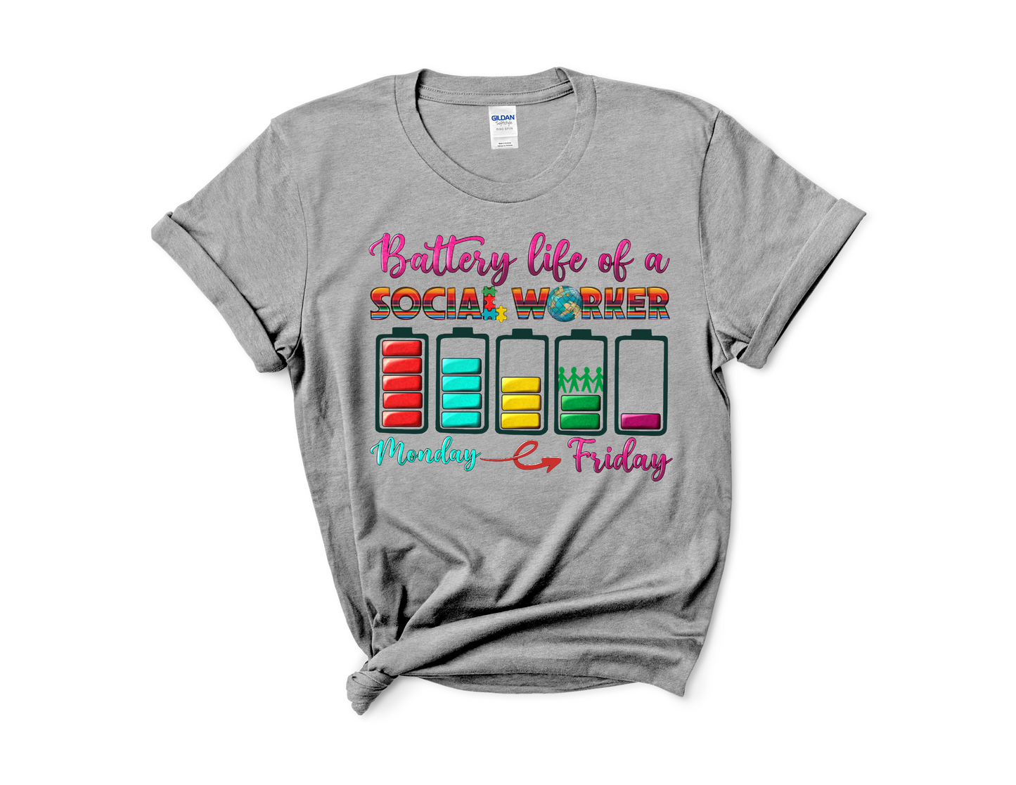 Battery Life Of A Social Worker Tee