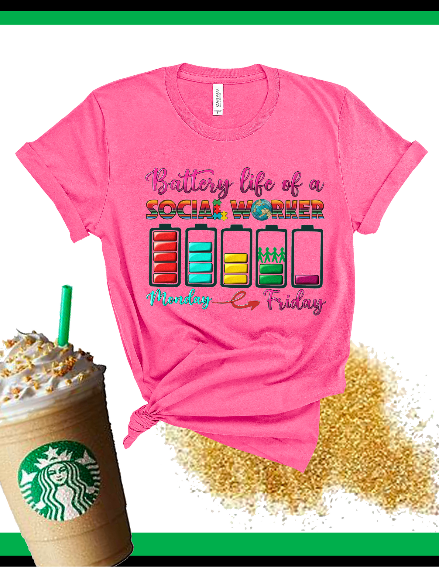 Battery Life Of A Social Worker Tee