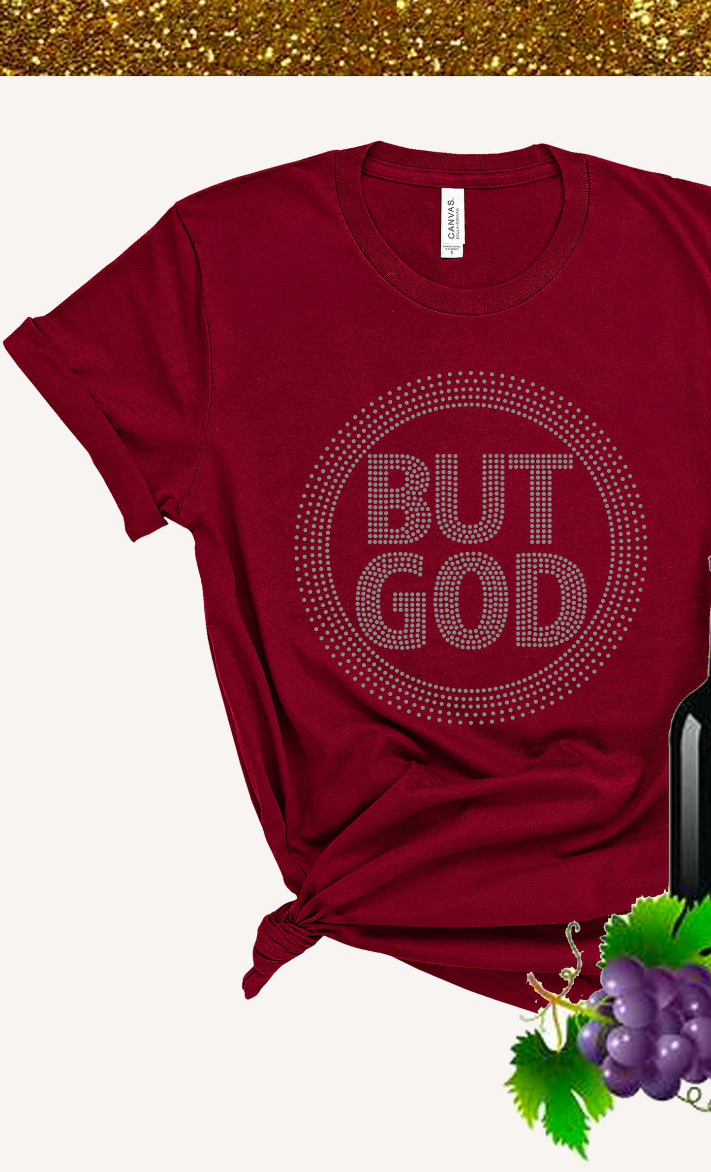 But God Rhinestone Tee
