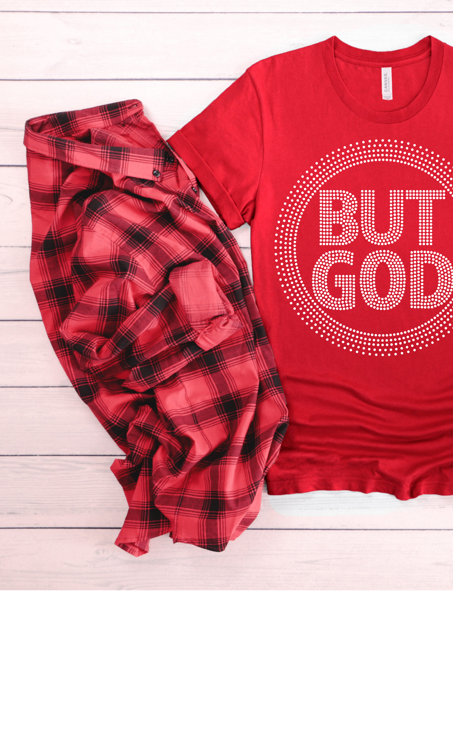 But God Rhinestone Tee