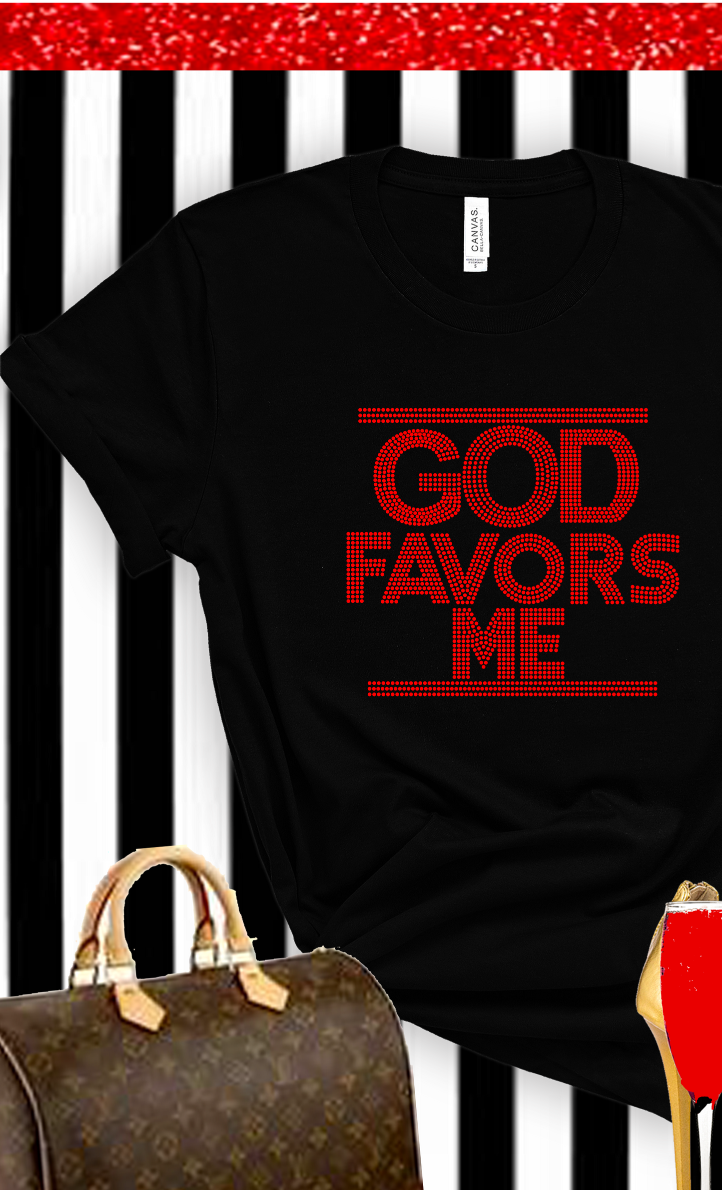 God Favors Me Rhinestone Tee