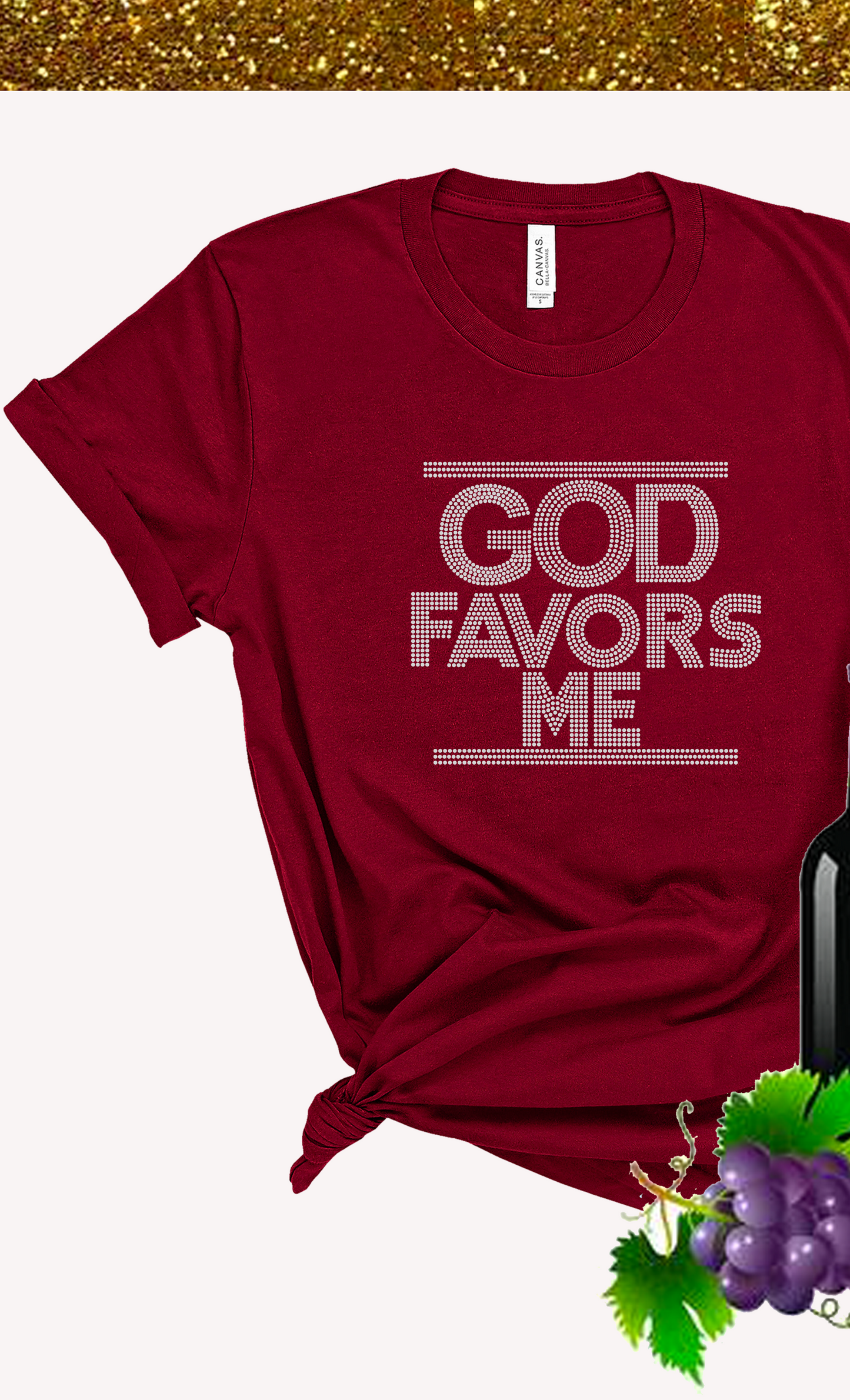 God Favors Me Rhinestone Tee