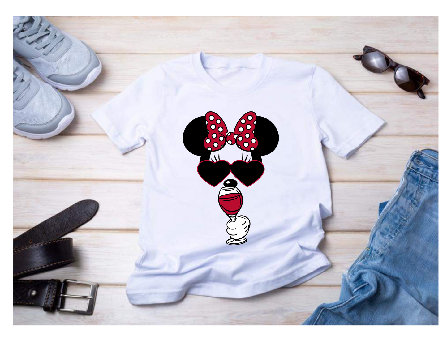 MINNIE DRINKING WINE TEE