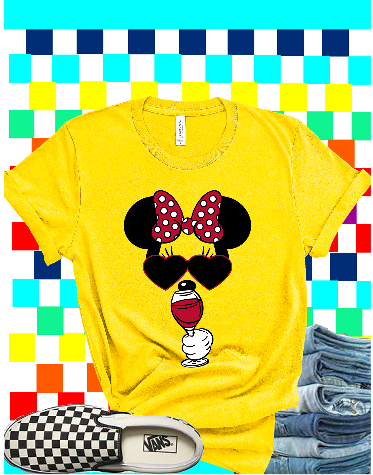 MINNIE DRINKING WINE TEE