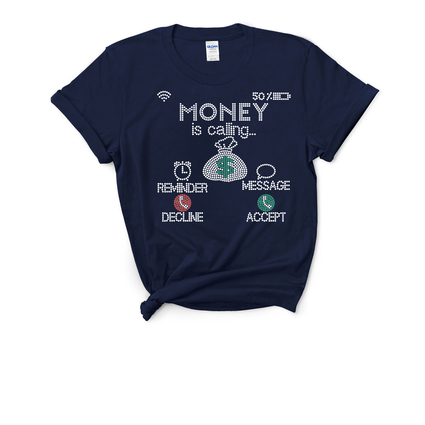 Money Is Calling Rhinestone Tee