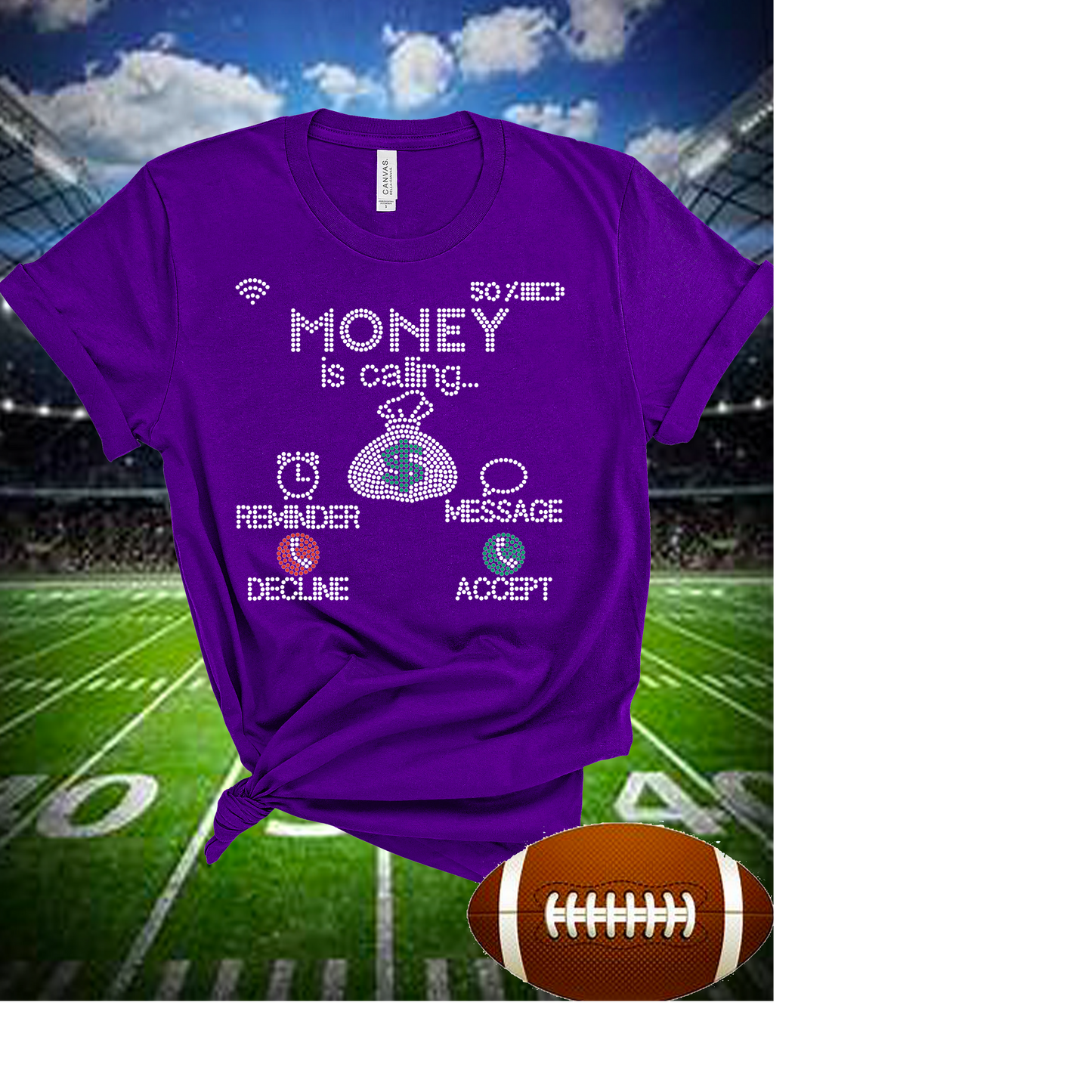 Money Is Calling Rhinestone Tee